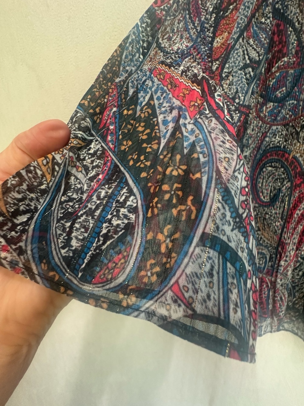 Ted Baker London Women's Beaatha Pleated Lined Paisley Print Top Sz 6/8 - Picture 4 of 15